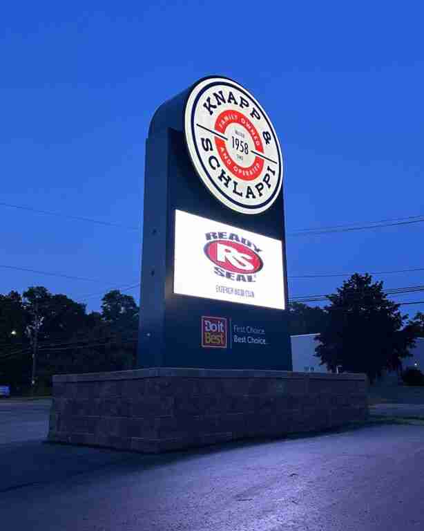 Multi-tenant monument sign with Knapp & Schlappi panel, monument sign, by Capital Sign Solutions