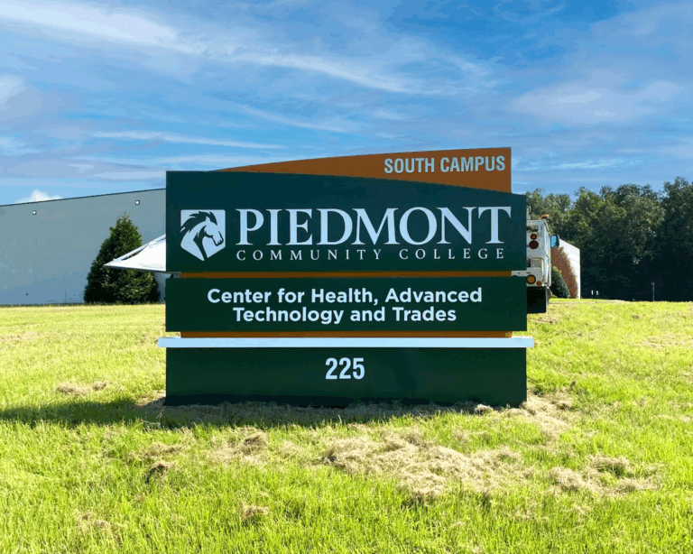 Piedmont Community College South Campus monument sign, monument sign, by Capital Sign Solutions