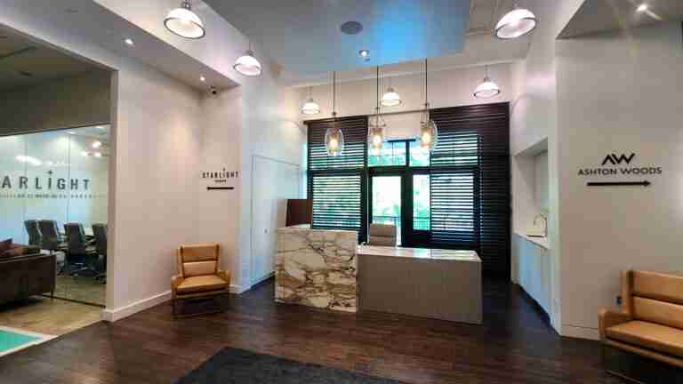 Starlight and Ashton interior lobby with wall signage, interior sign, by Capital Sign Solutions